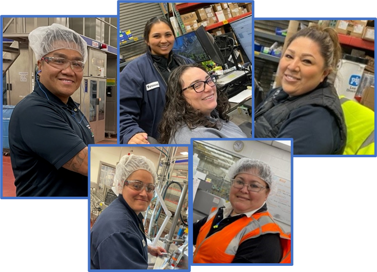 Individual pictures of employees put into a collage